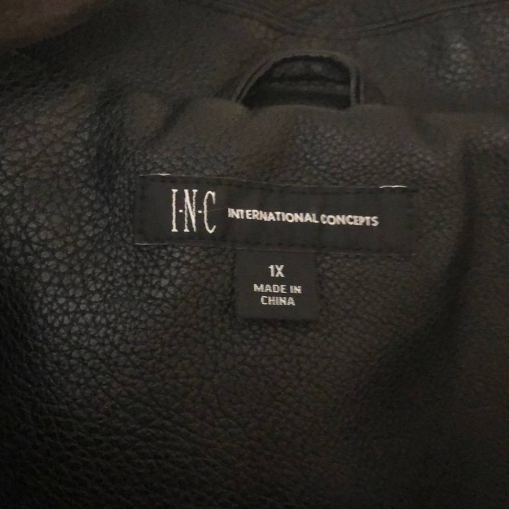 INC Faux leather moto jacket.